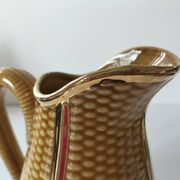 Corn cob slipware jug – gilded highlights
