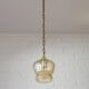 Vintage old gold pendant light, amber glass, 1960s chain lamp