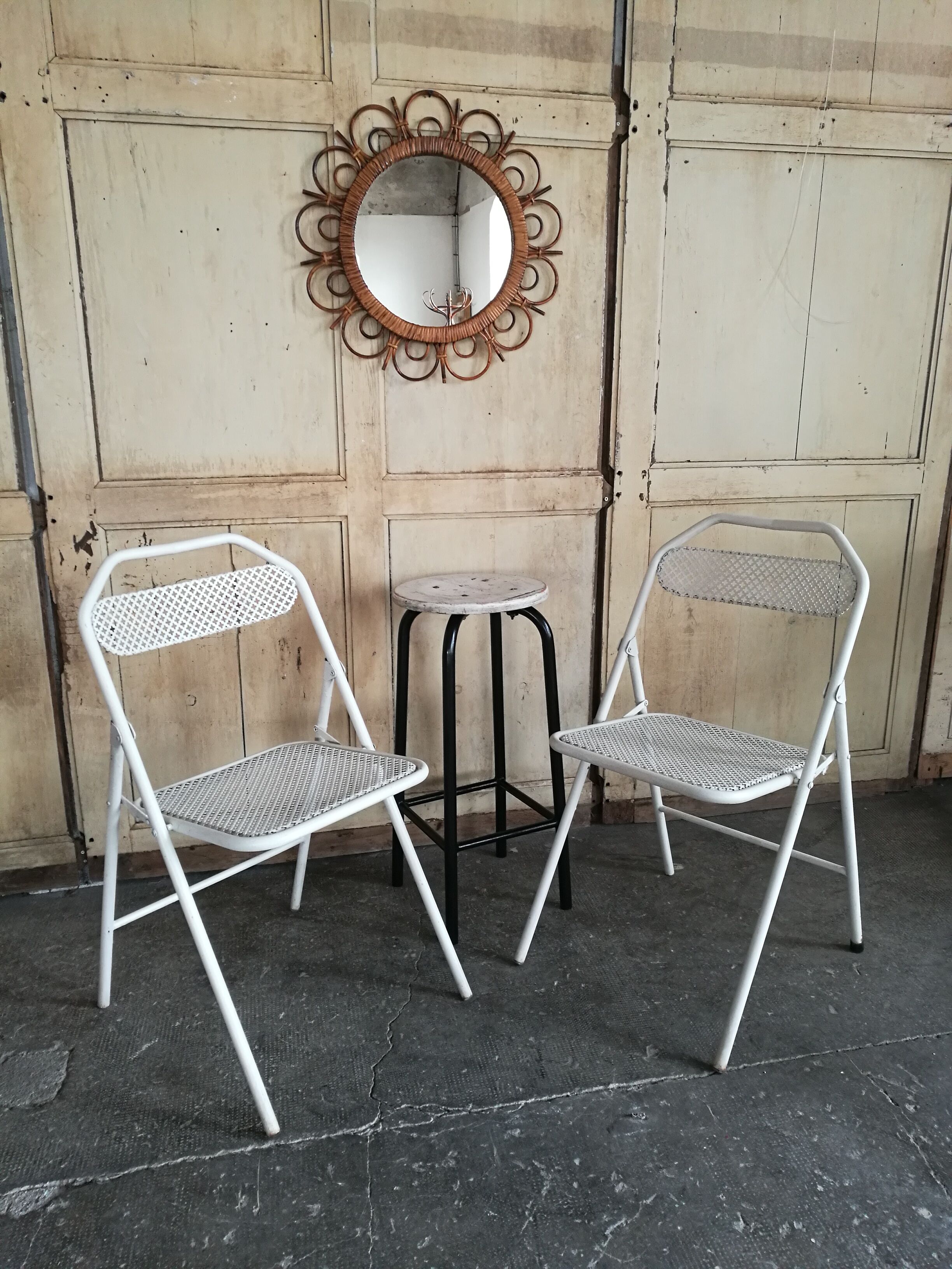 Pair of folding garden chairs