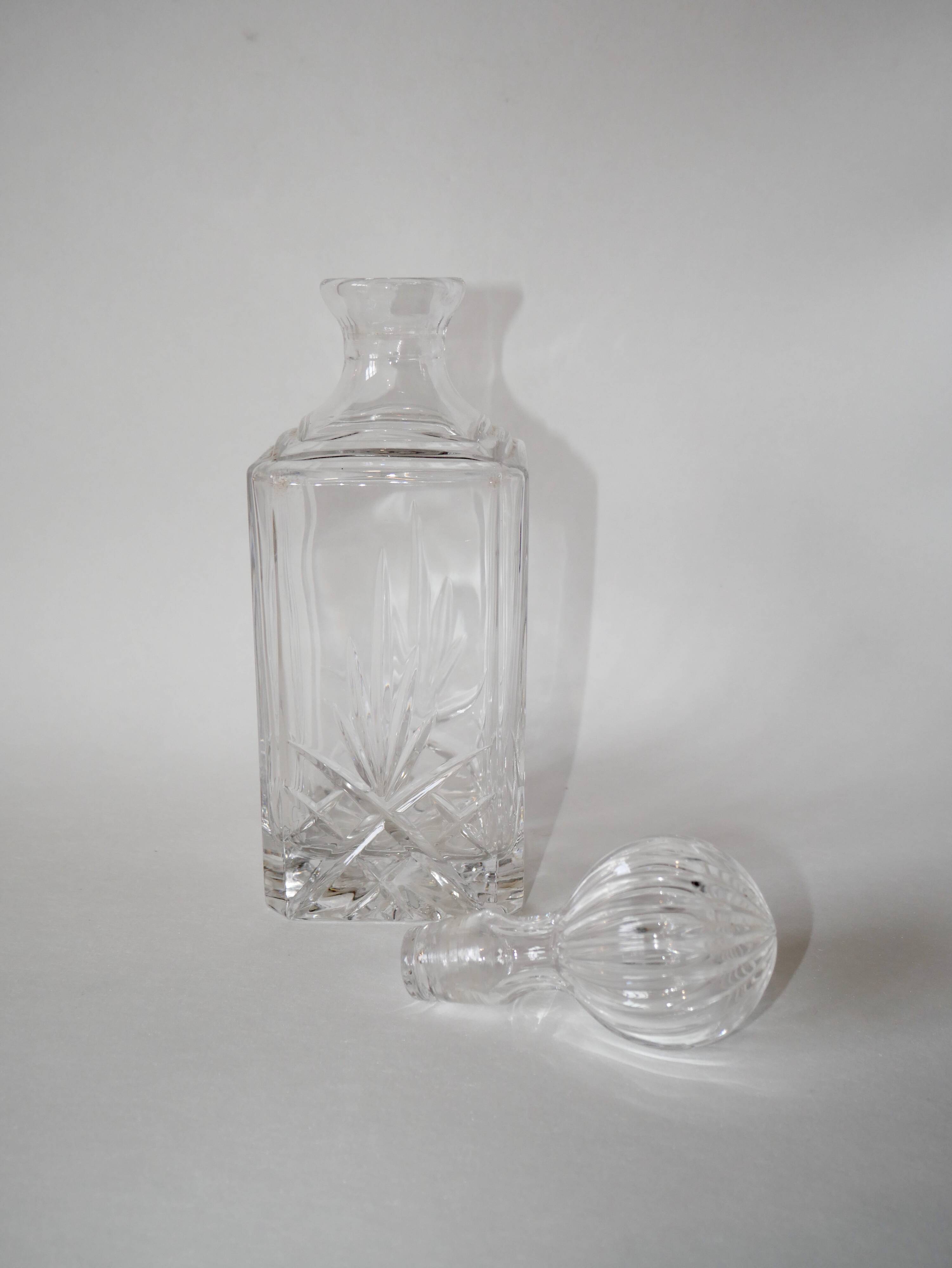 crystal whiskey decanter 1960 28 X 9.5 cm