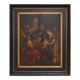 Peinture religieuse flamande encadrée du XVIIIe siècle, huile sur bois, Adoration des Mages de Rubens la