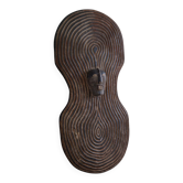 Bouclier africain vintage, art mural tribal, SONGYE SHIELD, Congo, milieu du 20e siècle