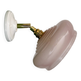 Vintage pink glass lampshade wall lamp