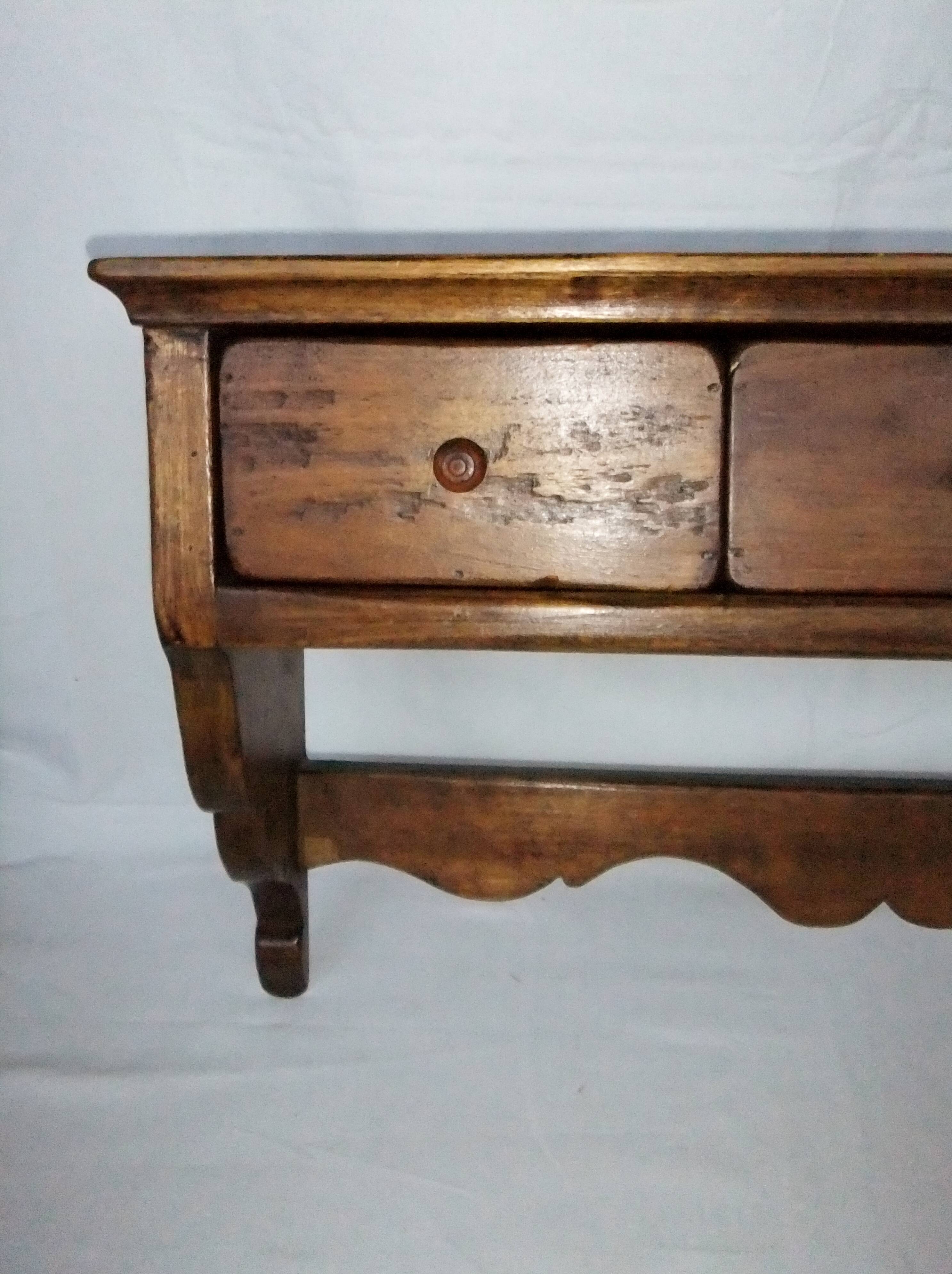 Curved wooden wall shelf storage drawers 69 cm