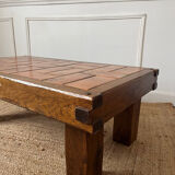 Oak and ceramic coffee table from the mid-20th century.