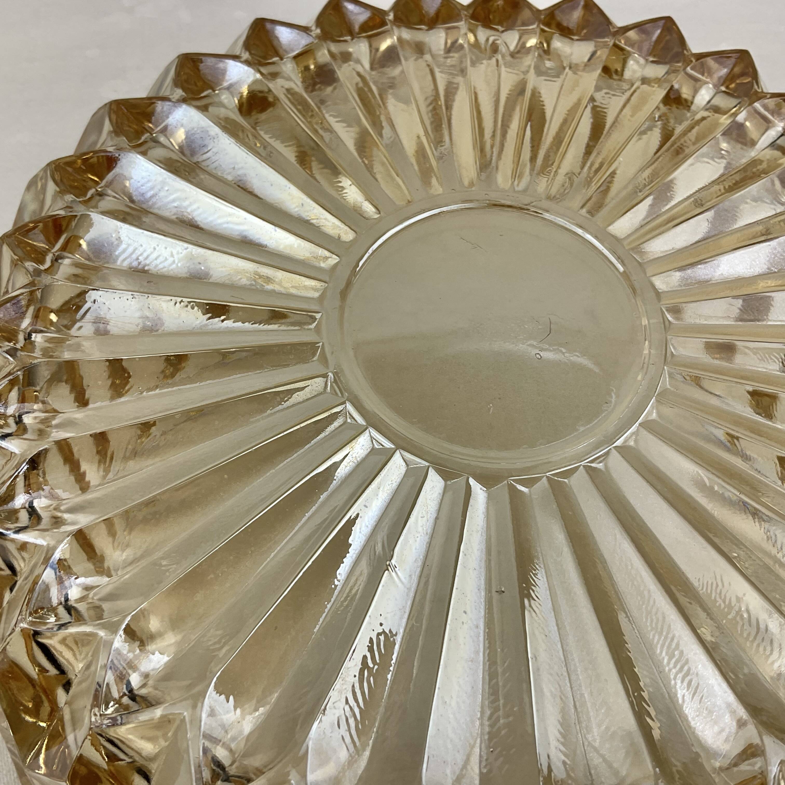 Retro/Vintage Molded Amber Glass Salad Bowl