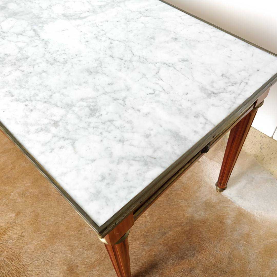 Louis XVI-style white marble coffee table