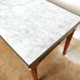 Louis XVI-style white marble coffee table