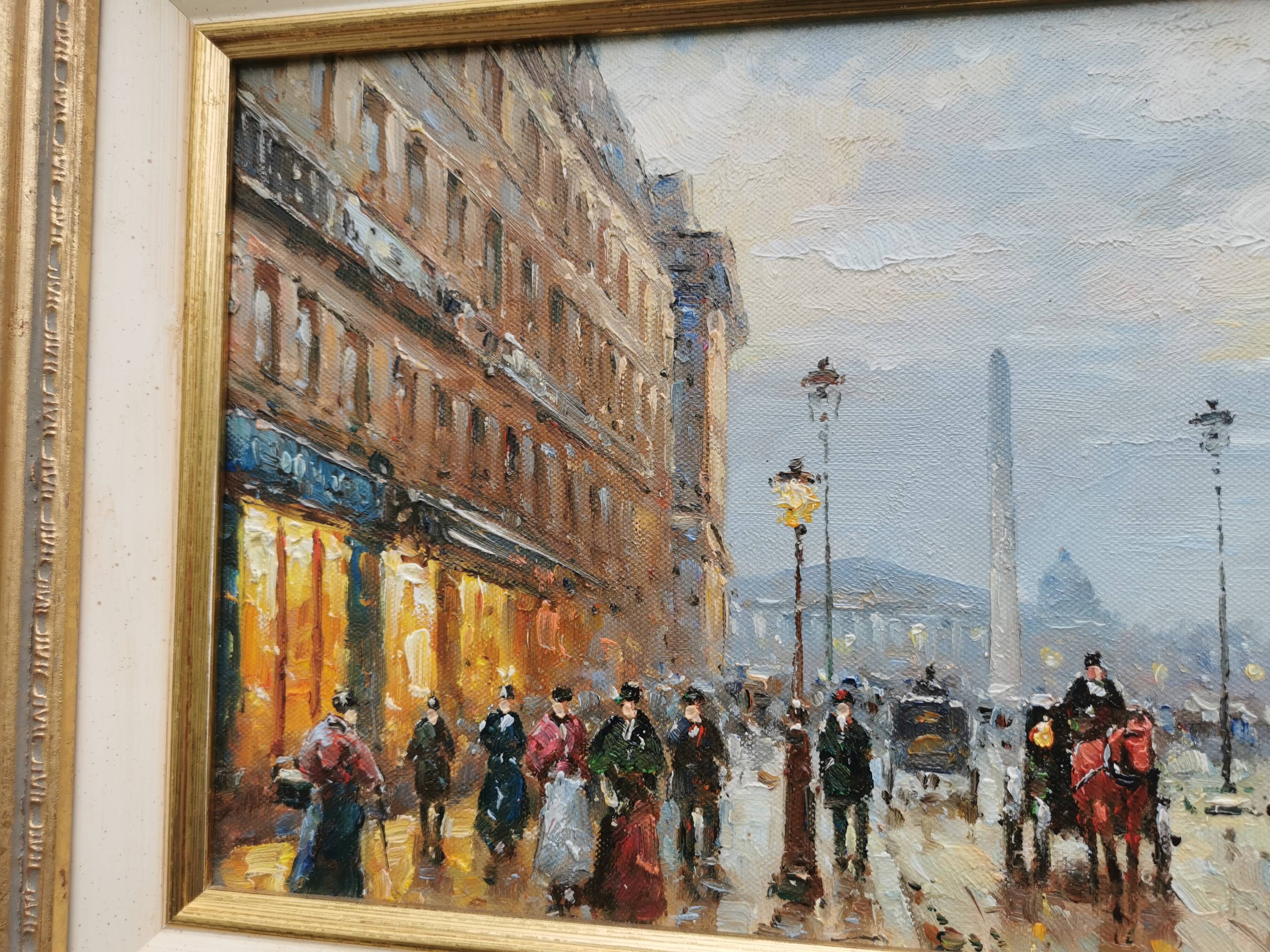 Walter SITA Oil on canvas Paris place de la concorde