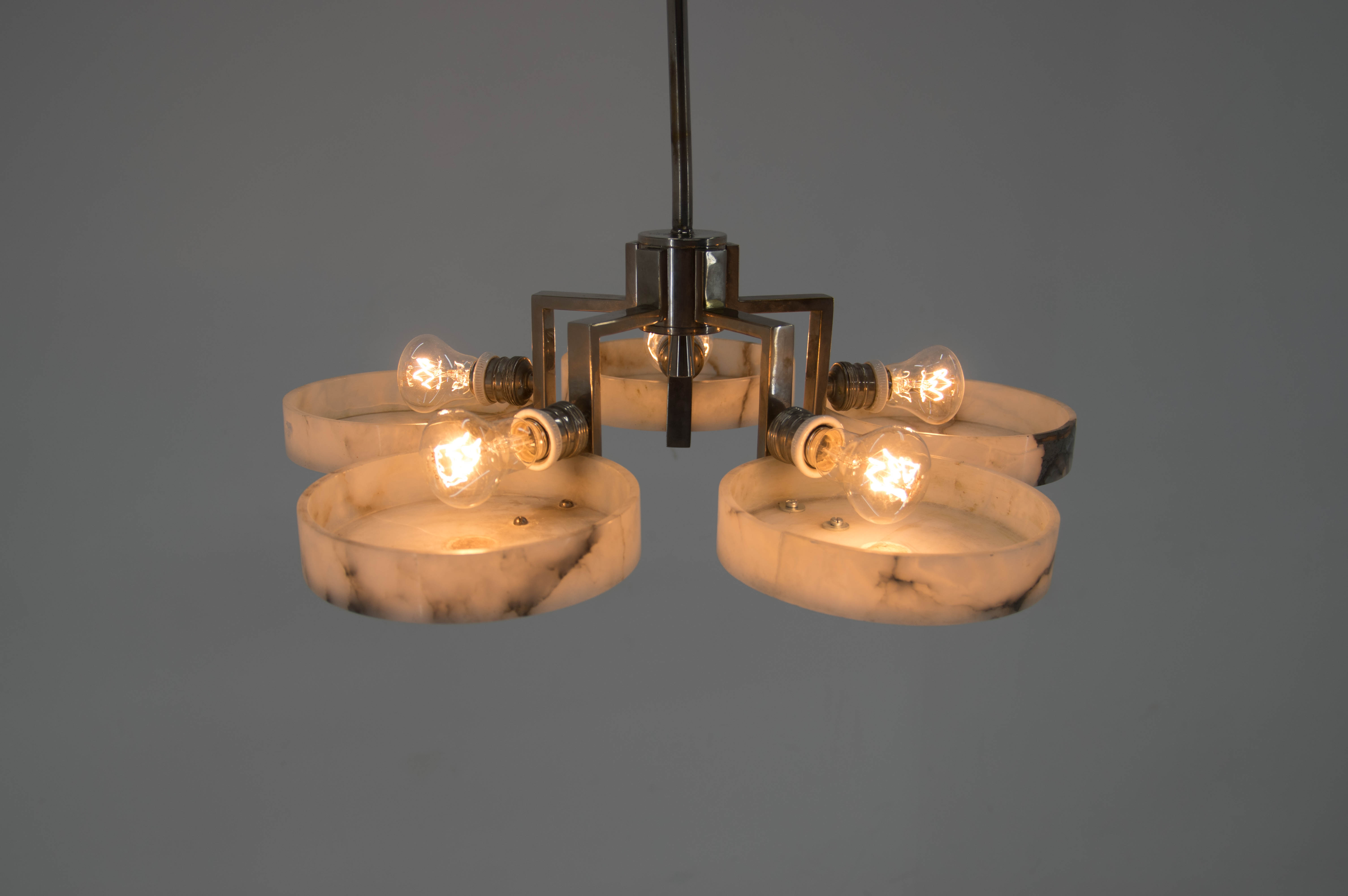 Marble art deco chandelier, 1930