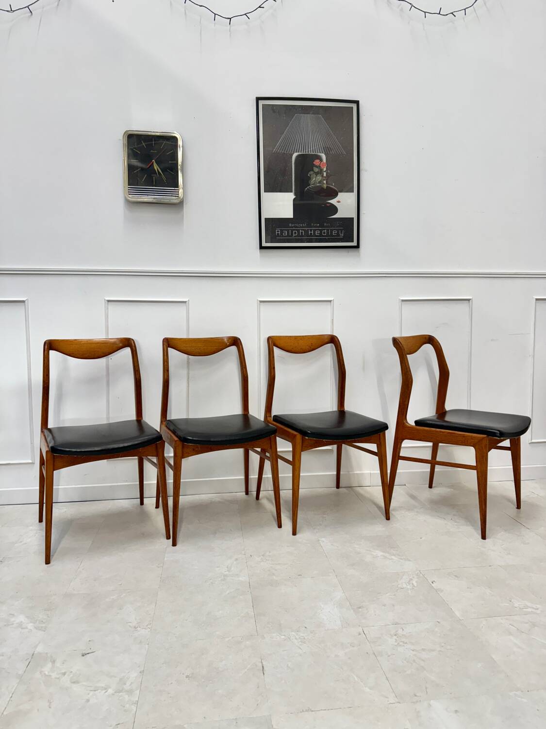 Set of 4 Scandinavian teak chairs