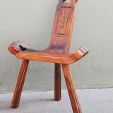 Pair of brutalist tripod stools