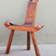 Paire de tabourets tripodes brutalistes