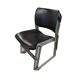 Lot of 6 black metal visitor chairs by David Rowland.