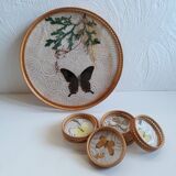 Butterfly serving tray with coasters