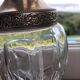 Pair of glass and silver metal ewers