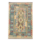 Tapis kilim en laine fait main à décor géométrique