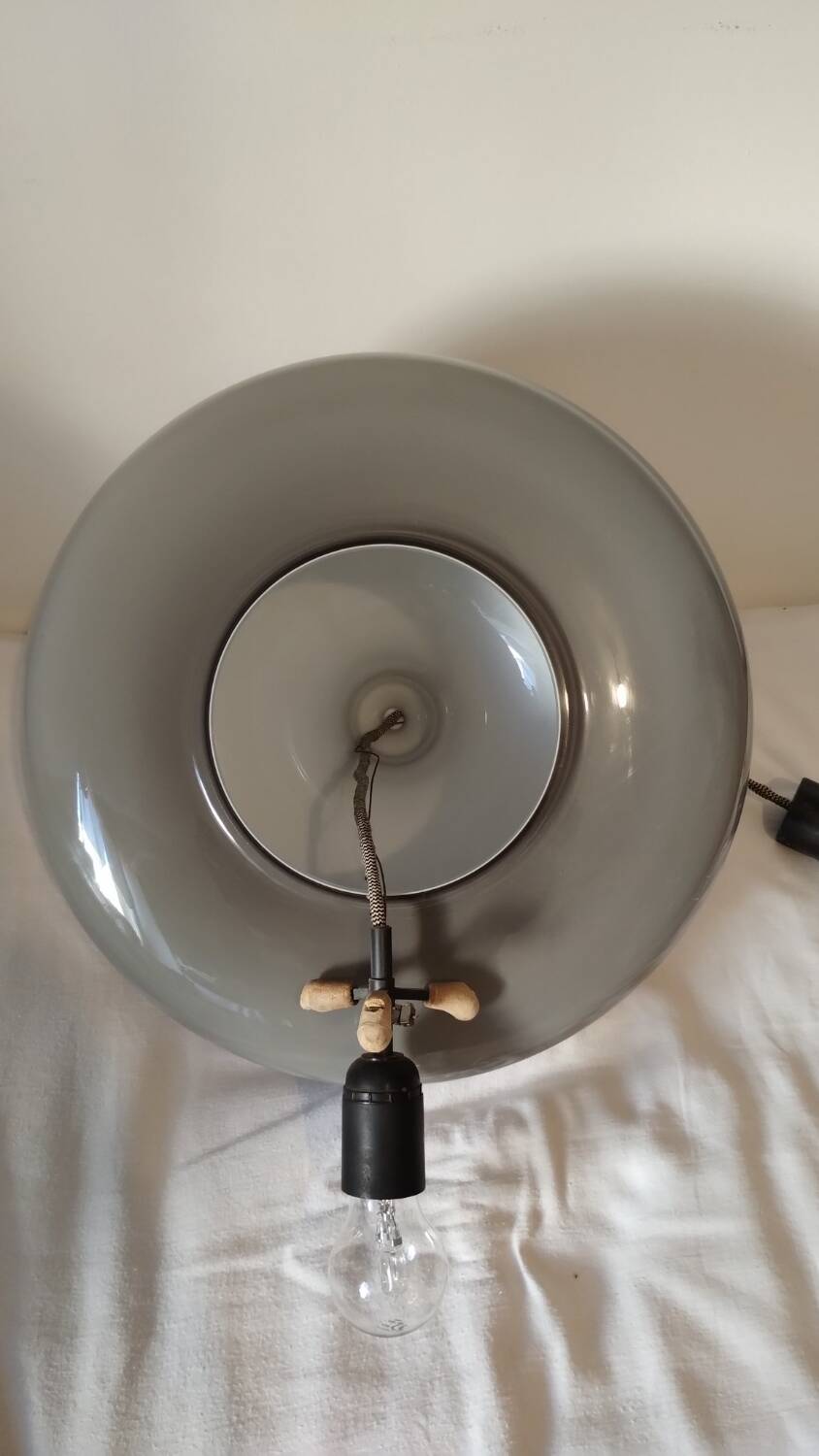 50s grey opaline pendant light