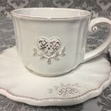 Fine earthenware set head-to-head cups heart tray