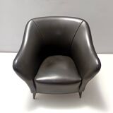 Fauteuil gris foncé dans le style de Gio Ponti pour Casa e Giardino, Italie