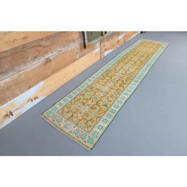 1960s Vintage Turkish Hand-Knotted Runner 76x324