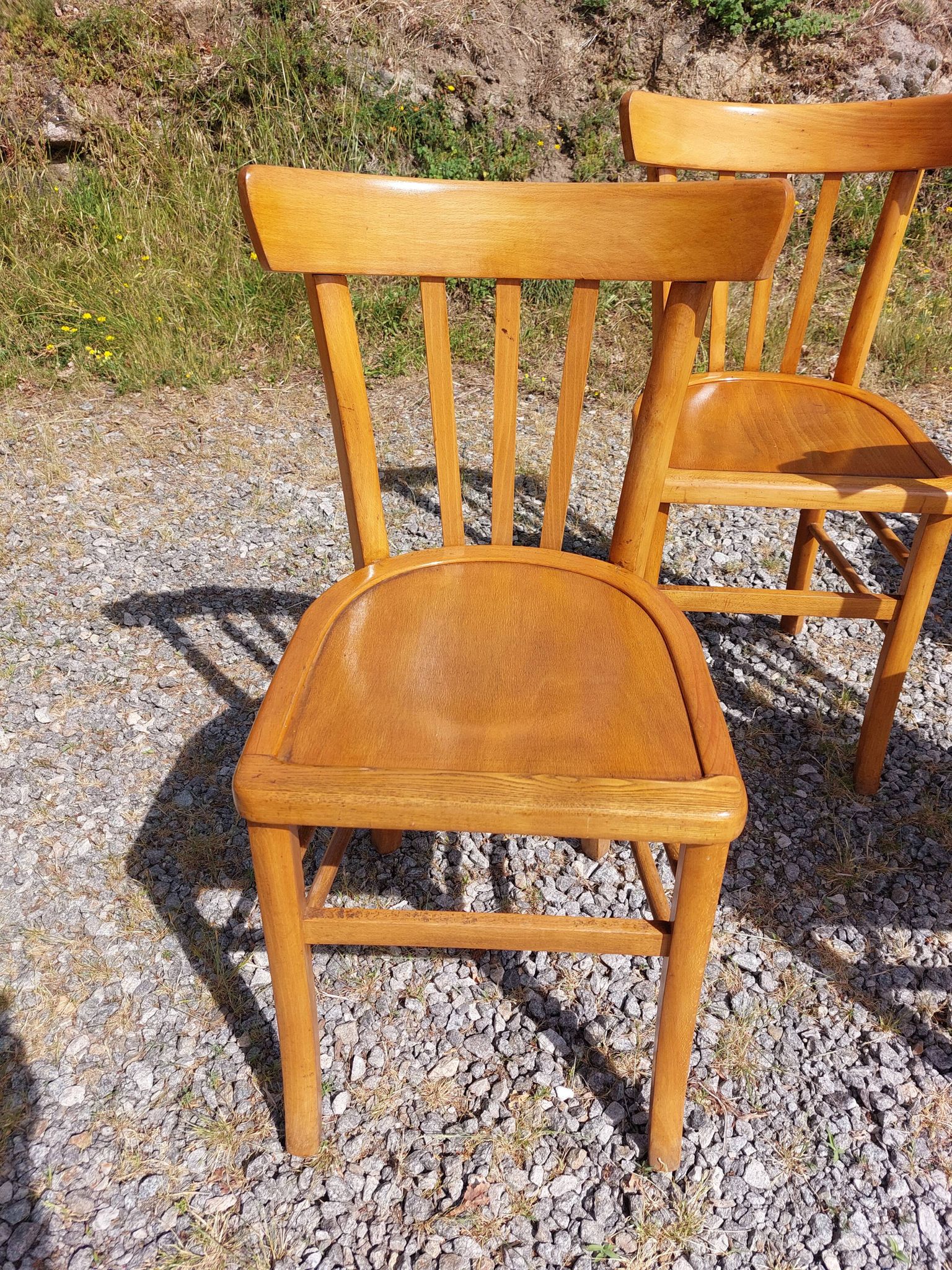 6 bistro chairs, light colour