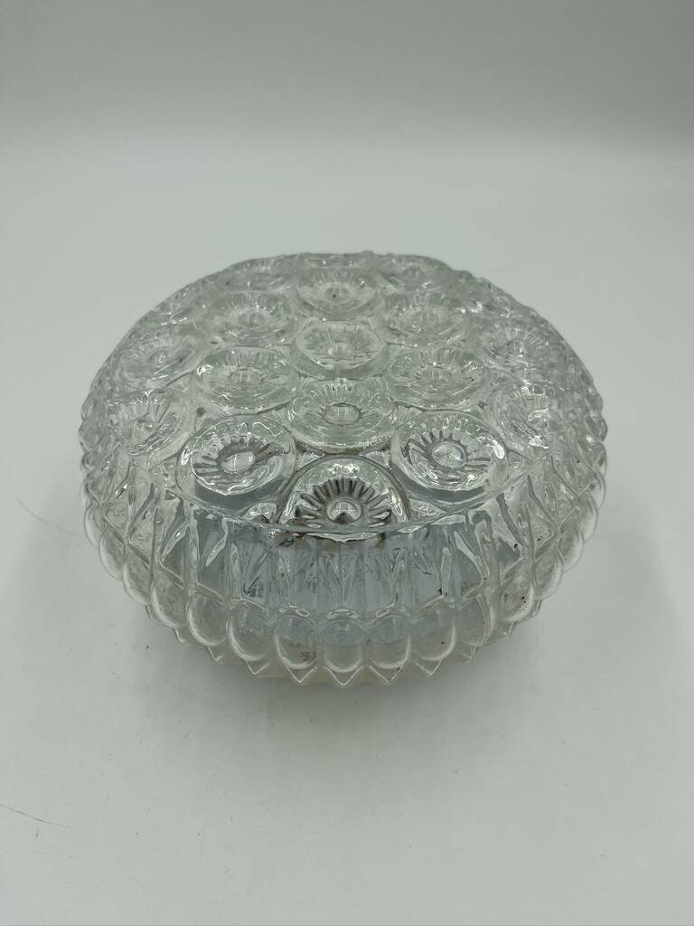 Molded glass ceiling light with relief