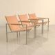 3 "SZ02" armchairs in natural beige leather by Martin Visser for Spectrum 60's