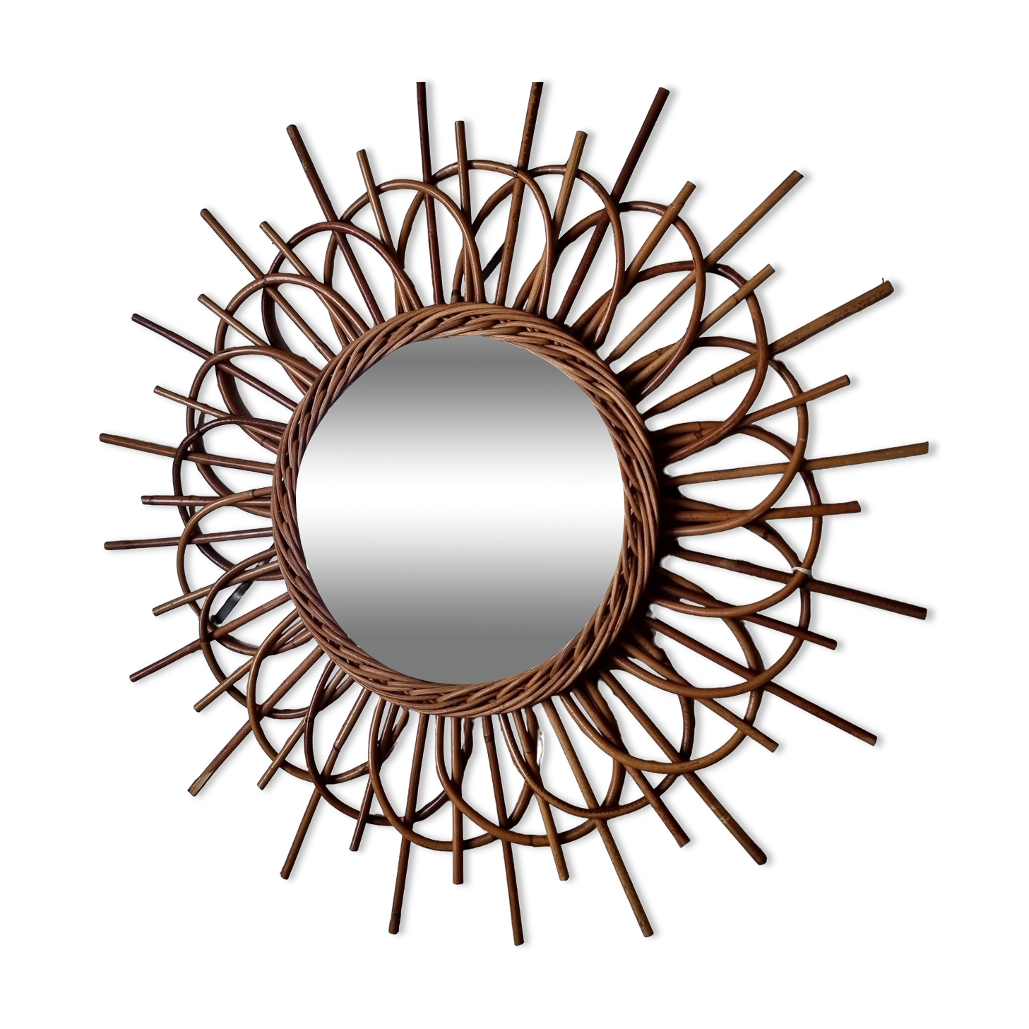 Rattan sun mirror 56cm