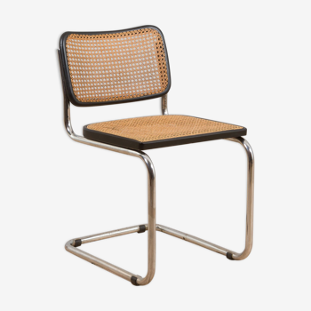 Chaise Cesca noire par Marcel Breuer, Italie Années 1960