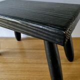 Tabouret en pin noirci
