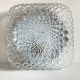 Wall lamp glass and steel ceiling light 1950s