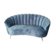 Canape velvet blue pietement chrome