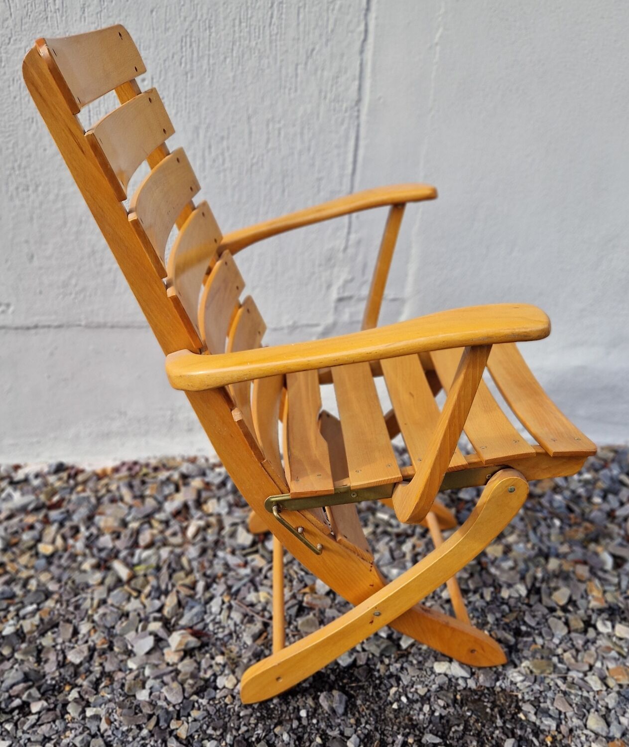 Clairitex 70s Adjustable Wooden Armchair with 3 Positions