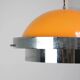 Space Age Italian Orange and Chrome Metal Pendant Lamp, 1970s