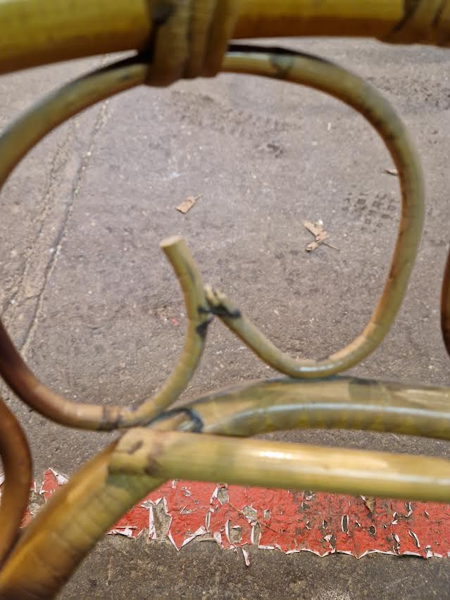 Rattan and bamboo cradle