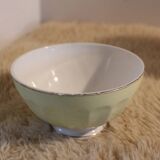 Antique earthenware bowl, pastel yellow