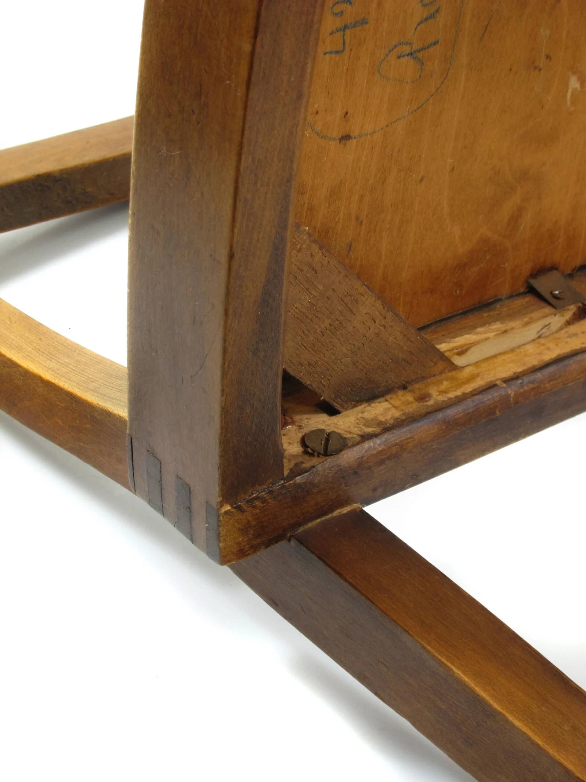 Antique Art Nouveau oak armchair, Austria or Germany circa 1910