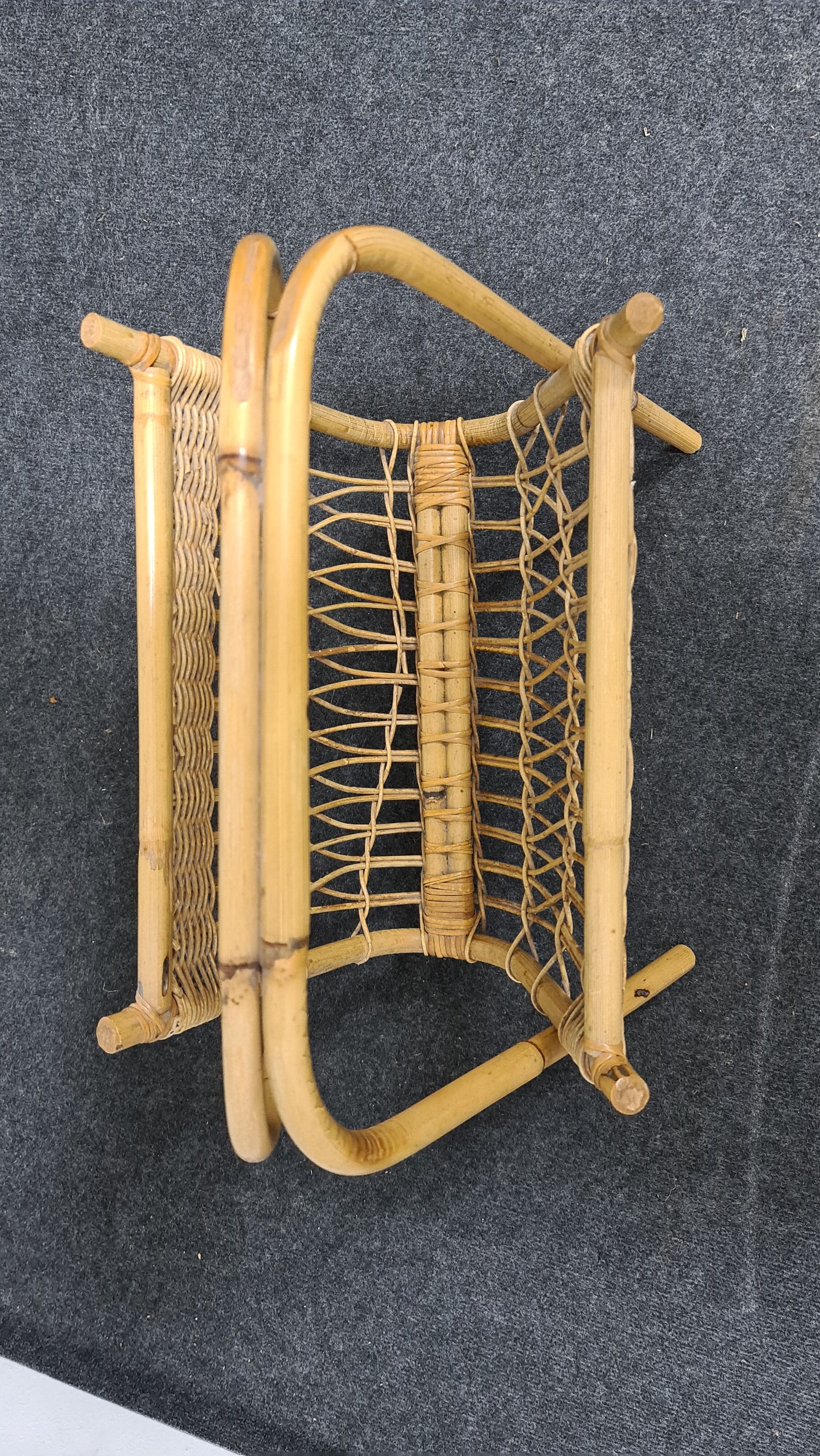 Vintage wicker paper or magazine rack