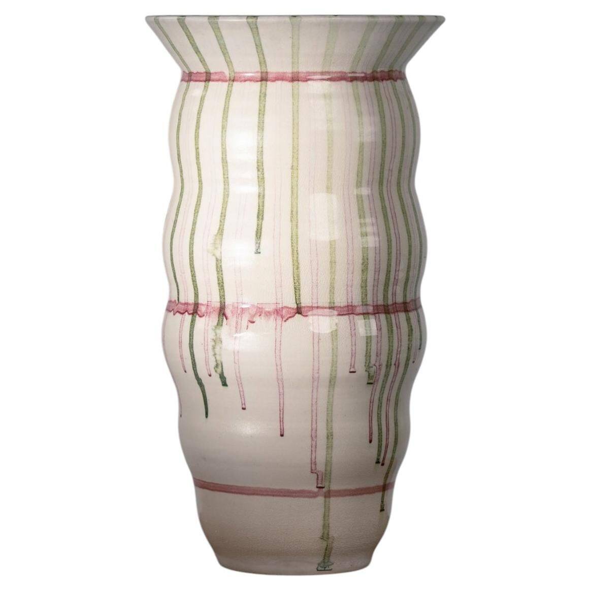 Mobach studio pottery XXL 46 cm large ceramic vase, The Netherlands, 1991