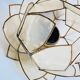 Vintage mother-of-pearl and brass flower wall lamp