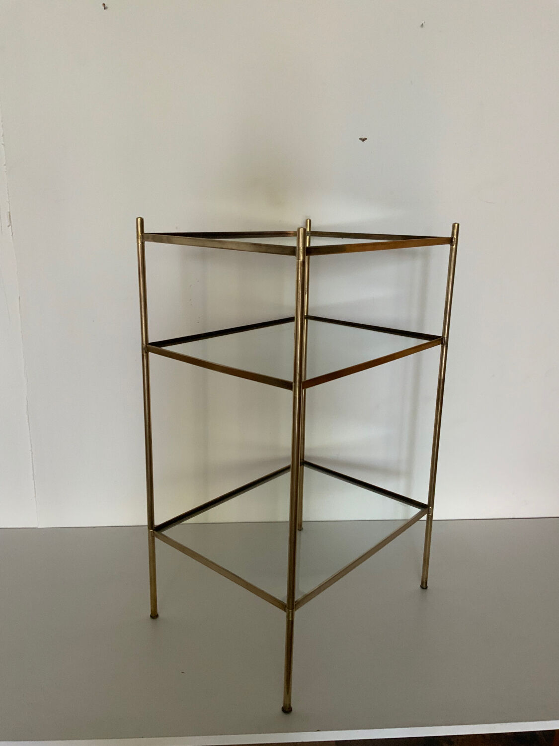 Brass and glass side table