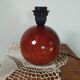 solid wood foot, glazed honey-coloured ball, La Tournerie du Sou, 1980