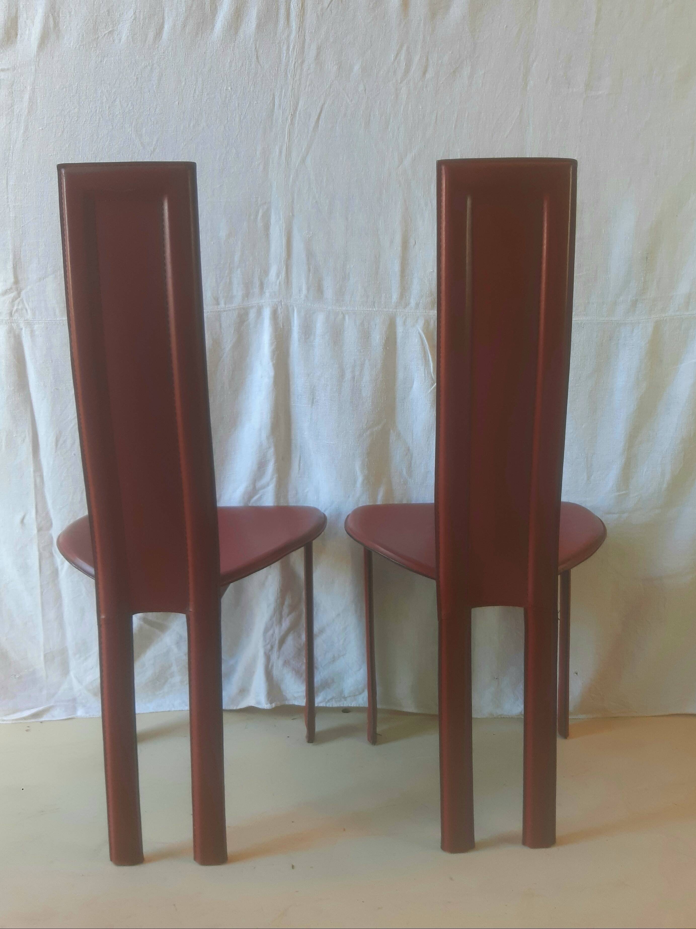 4 Elena B leather chairs