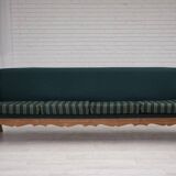 1970s, Danish 4-seater sofa, furniture wool, solid oak wood.