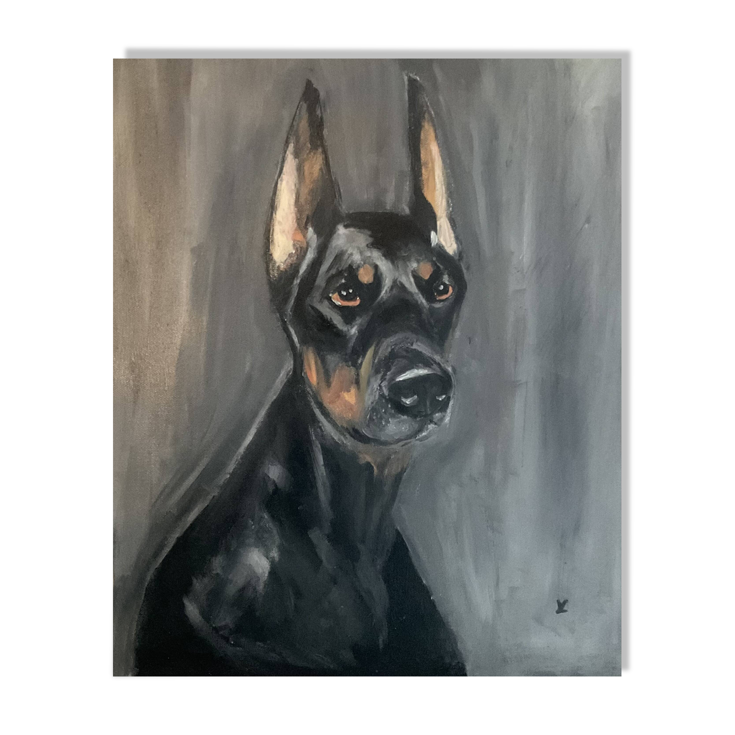 Royal Doberman Oil Painting