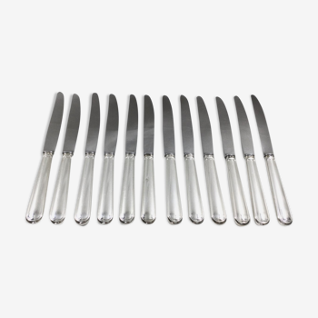 12 couteaux à entremet métal argenté filet