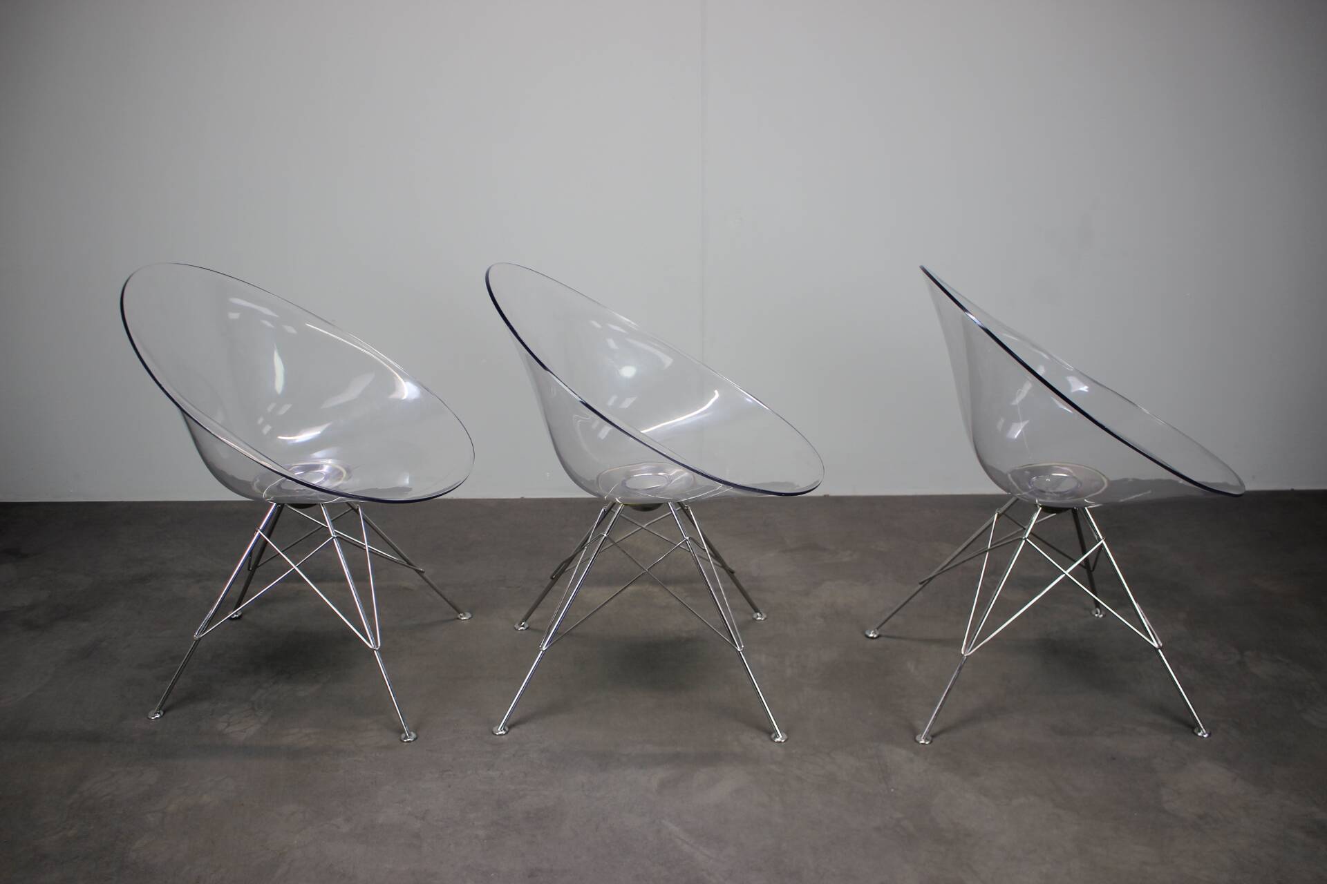 Set of 3 EROS chairs by Philippe Starck for Kartell, Italy, 1999