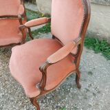 Paire de fauteuils anciens style louis xv