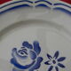 Lot de 6 assiettes plates en faience décor de roses.